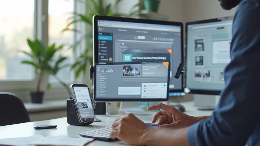 Smartphone, tablet en desktop scherm naast elkaar met responsive design voorbeeld