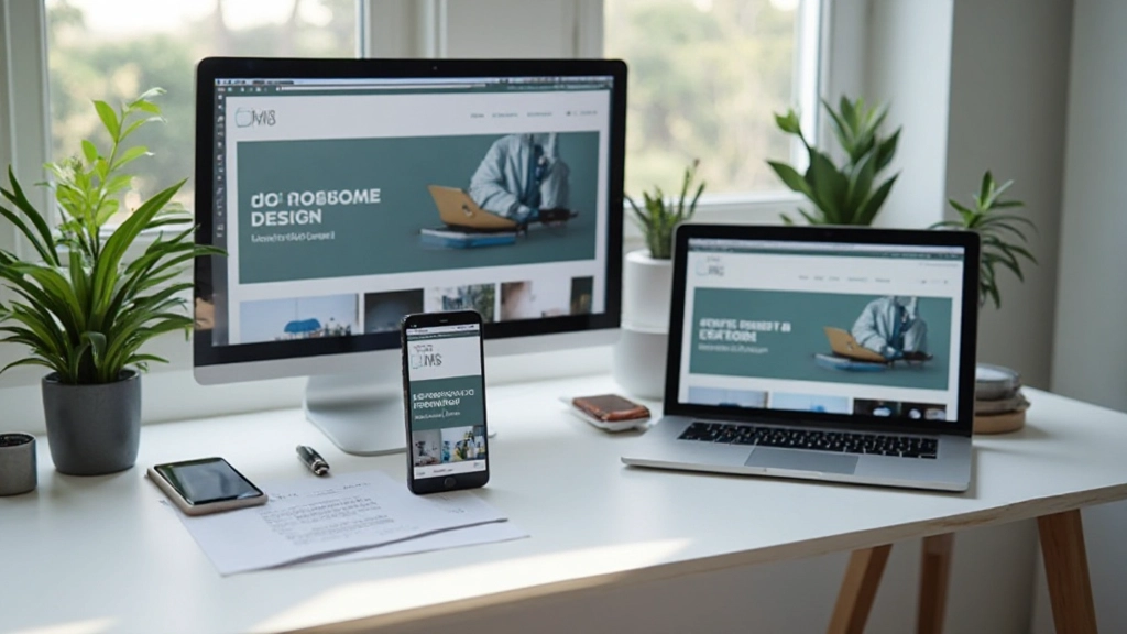 Responsieve website getoond op meerdere apparaten - smartphone, tablet en desktop computer